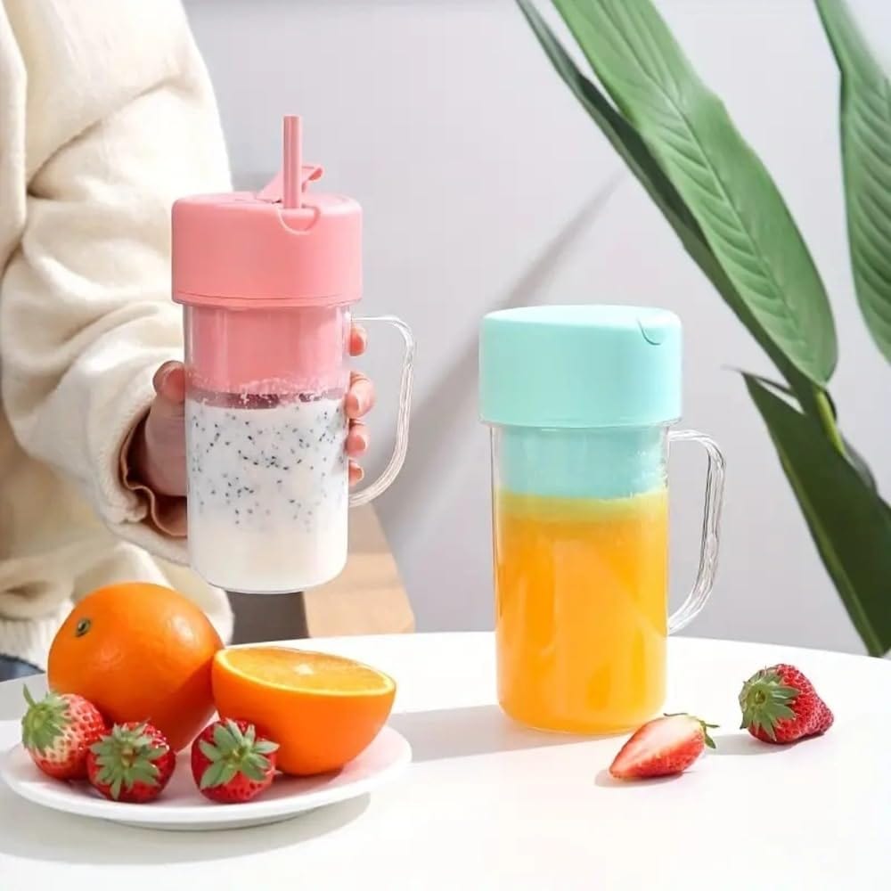 ZipPuree™ 2 In 1 Portable Crusher Juicer With Handle & Straw